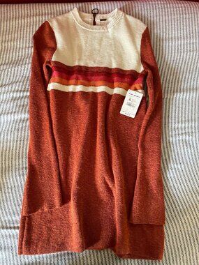 Free People Colorblock Swit Sweater Mini Dress